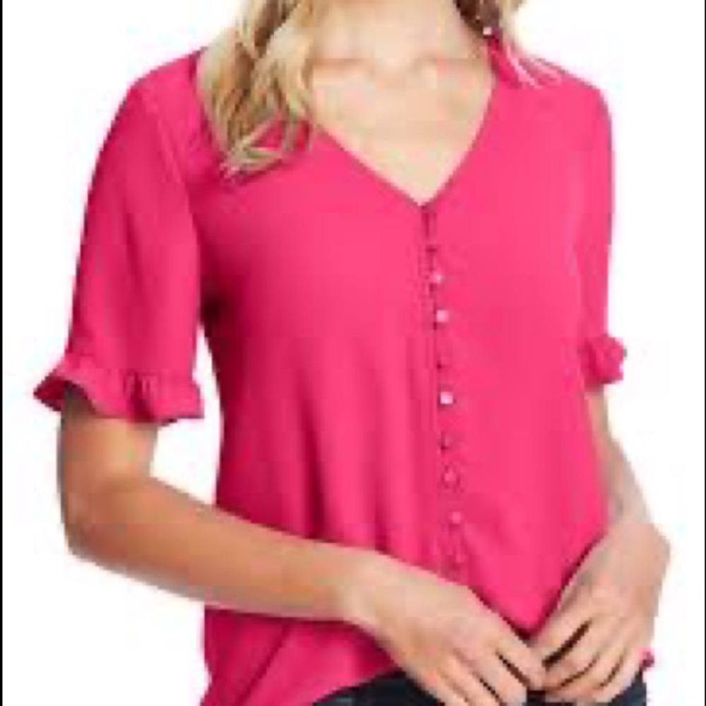 Hot pink CECE button up top